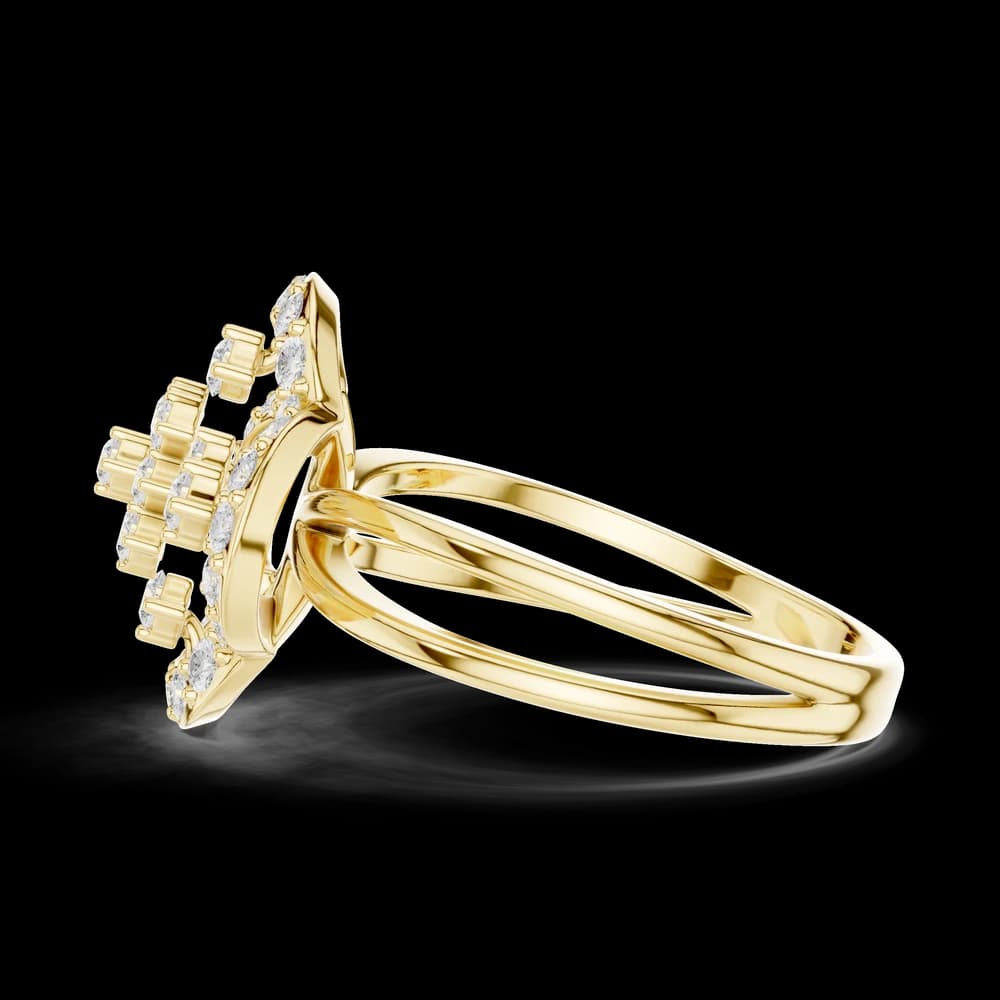 Vintage Inspired Quatrefoil Lab Grown Diamond Ring - Image 6 Vintage Inspired Quatrefoil Lab Grown Diamond Ring, view 6 of 6