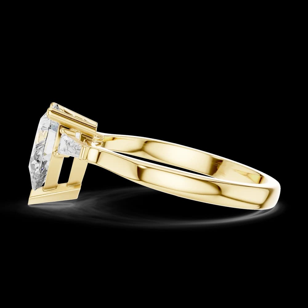 Pear With Baguette Lab Grown Diamond Ring - Image 6 Pear With Baguette Lab Grown Diamond Ring, view 6 of 6