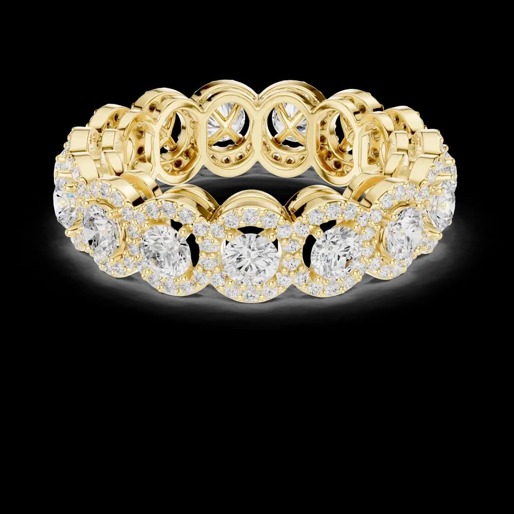 Round Halo Eternity Lab Grown Diamond Ring - Image 3 Round Halo Eternity Lab Grown Diamond Ring, view 3 of 6