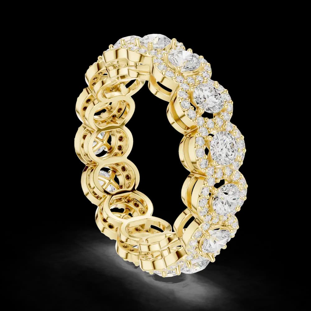 Round Halo Eternity Lab Grown Diamond Ring - Image 4 Round Halo Eternity Lab Grown Diamond Ring, view 4 of 6