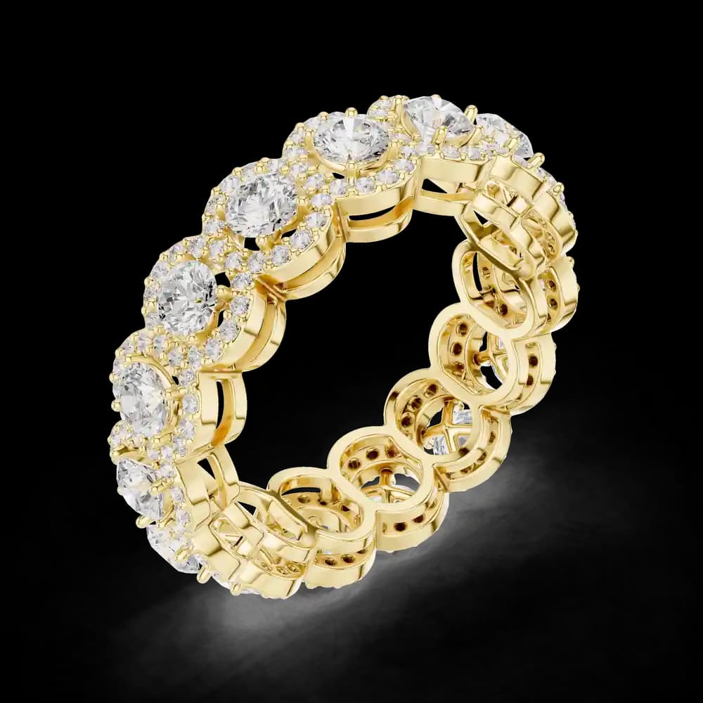 Round Halo Eternity Lab Grown Diamond Ring - Image 5 Round Halo Eternity Lab Grown Diamond Ring, view 5 of 6