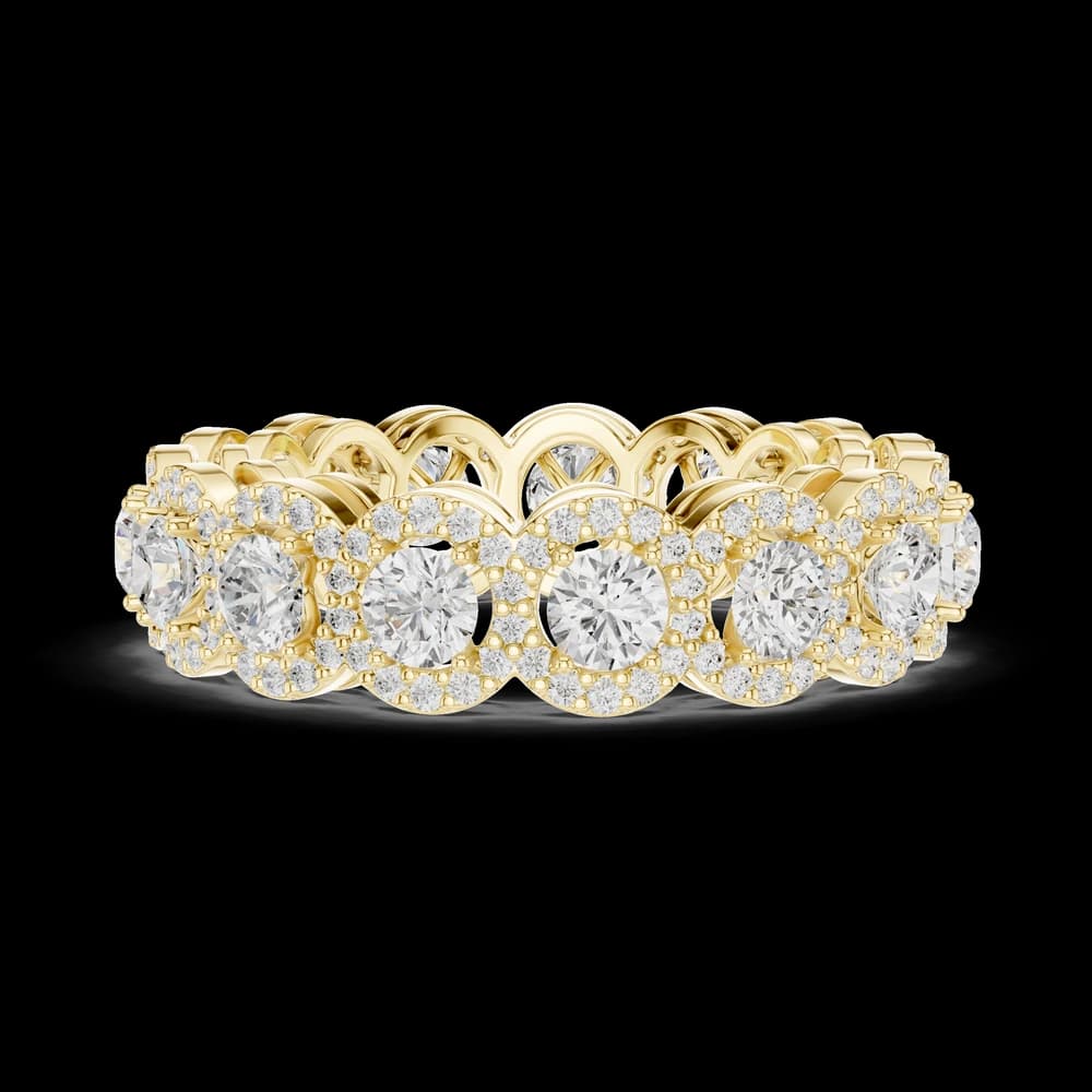 Round Halo Eternity Lab Grown Diamond Ring - Image 6 Round Halo Eternity Lab Grown Diamond Ring, view 6 of 6