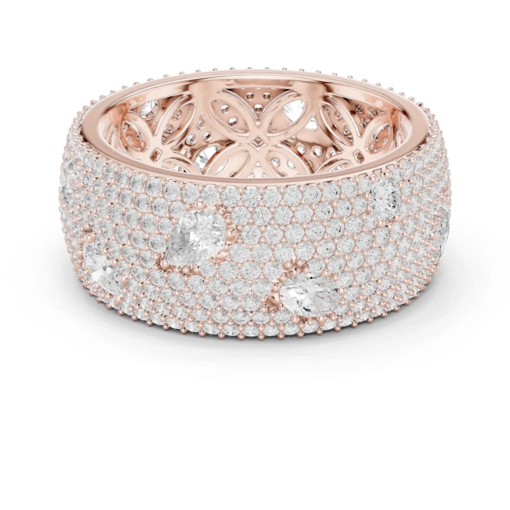 Scattered Multi Cut Wide Pavé Lab Diamond Band - Image 1 Scattered Multi Cut Wide Pavé Lab Diamond Band, view 1 of 9