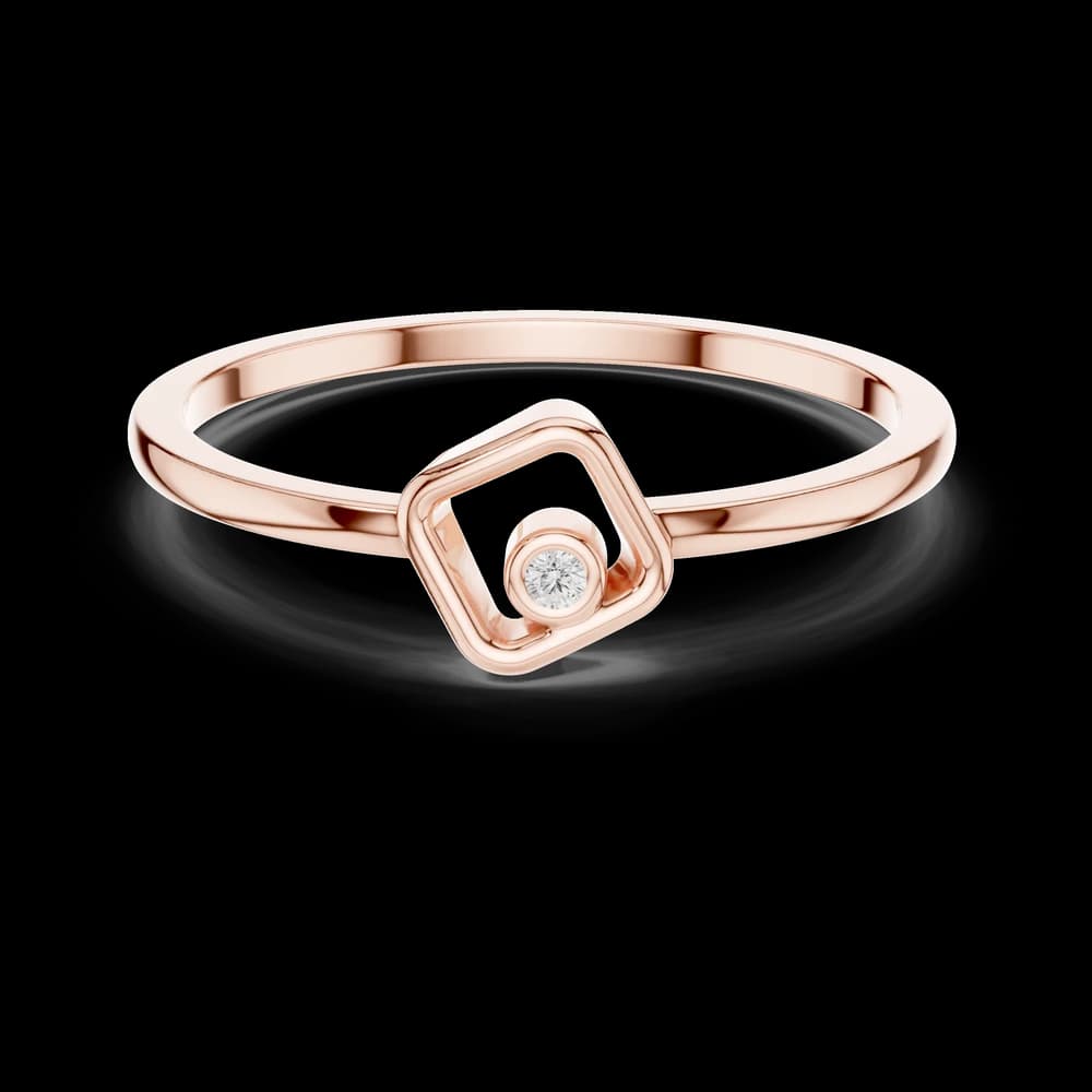 Geometric Rhombus Bezel Lab Grown Diamond Ring - Image 1 Geometric Rhombus Bezel Lab Grown Diamond Ring, view 1 of 6