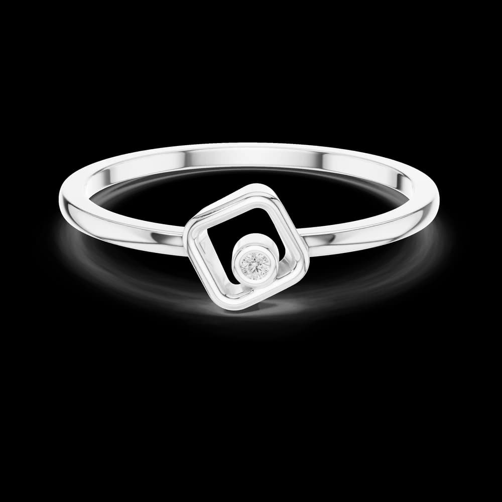 Geometric Rhombus Bezel Lab Grown Diamond Ring - Image 2 Geometric Rhombus Bezel Lab Grown Diamond Ring, view 2 of 6