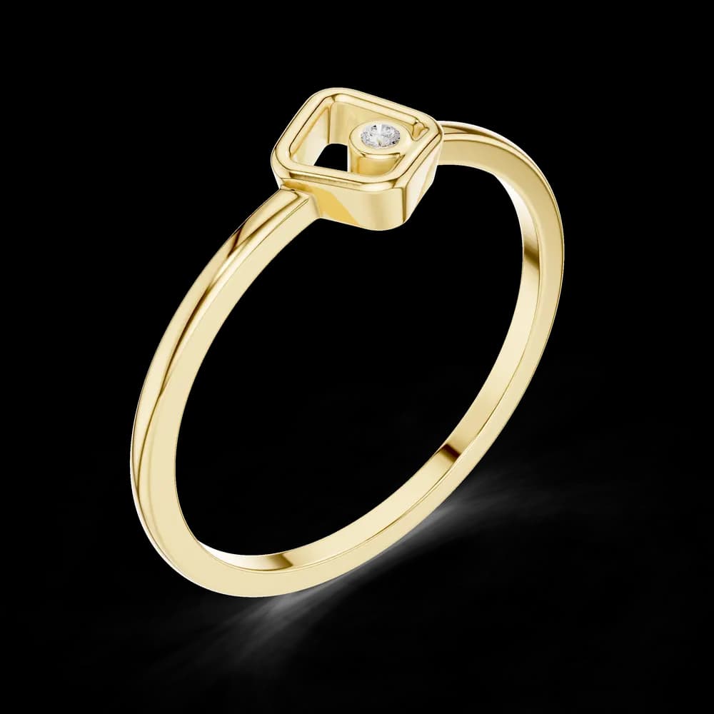 Geometric Rhombus Bezel Lab Grown Diamond Ring - Image 5 Geometric Rhombus Bezel Lab Grown Diamond Ring, view 5 of 6
