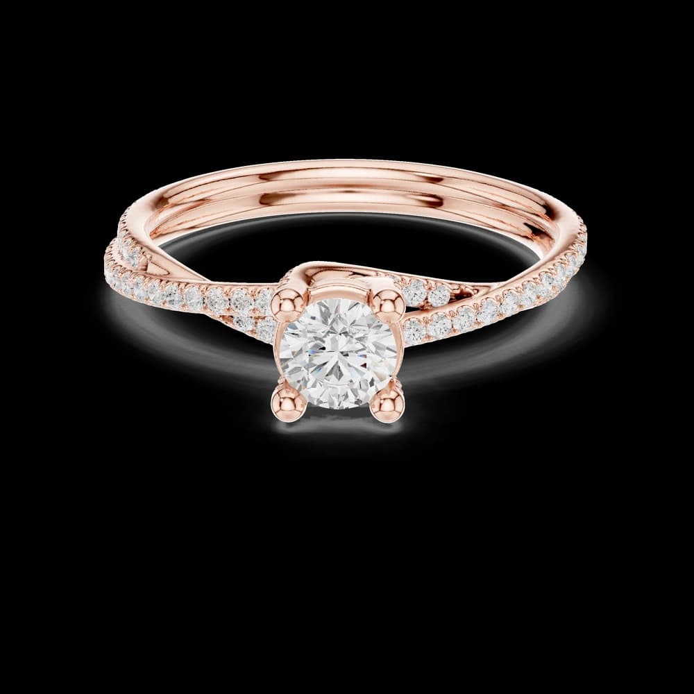 Twisted Pave Band Round Lab grown diamond Ring design - Image 1 Twisted Pave Band Round Lab grown diamond Ring design, view 1 of 1