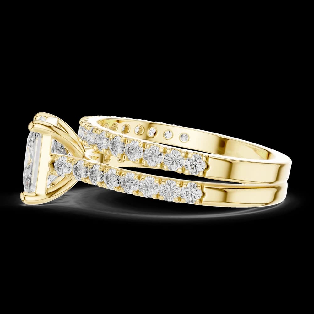 Elegant Princess Pave Set Lab Grown Diamond Ring - Image 5 Elegant Princess Pave Set Lab Grown Diamond Ring, view 5 of 5