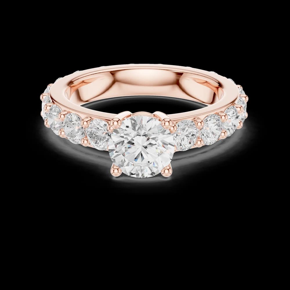 Eternity Band Round Solitaire Ring - Image 1 Eternity Band Round Solitaire Ring, view 1 of 6