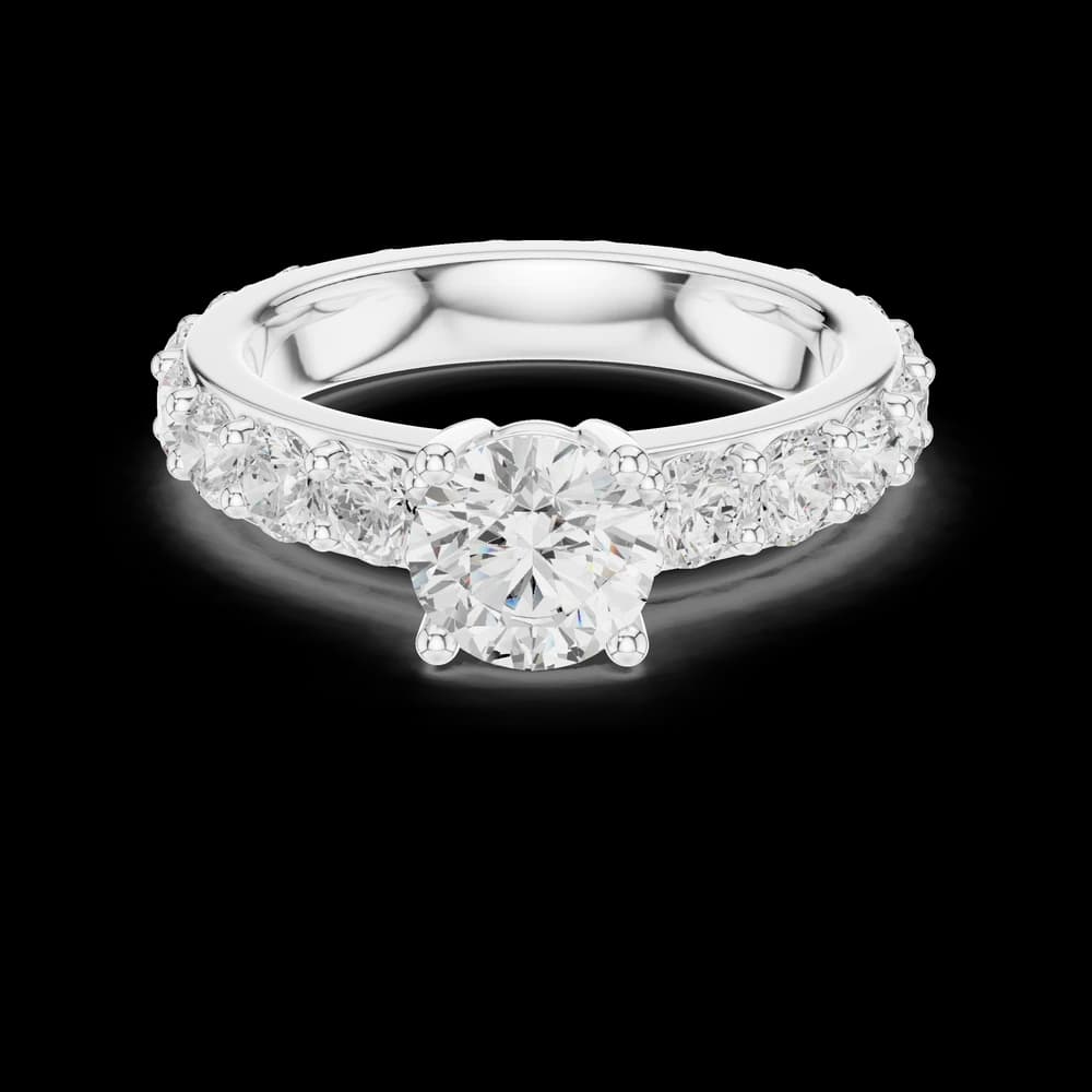 Eternity Band Round Solitaire Ring - Image 2 Eternity Band Round Solitaire Ring, view 2 of 6