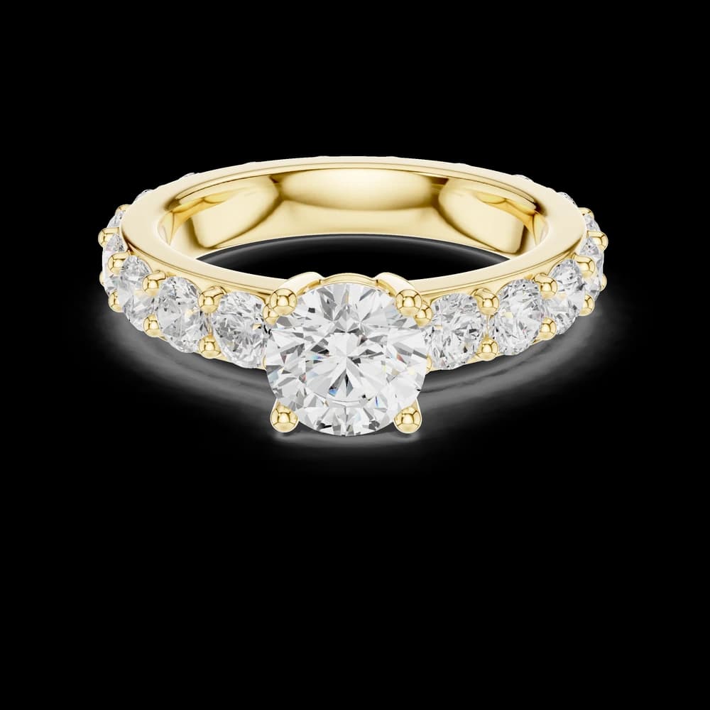 Eternity Band Round Solitaire Ring - Image 3 Eternity Band Round Solitaire Ring, view 3 of 6