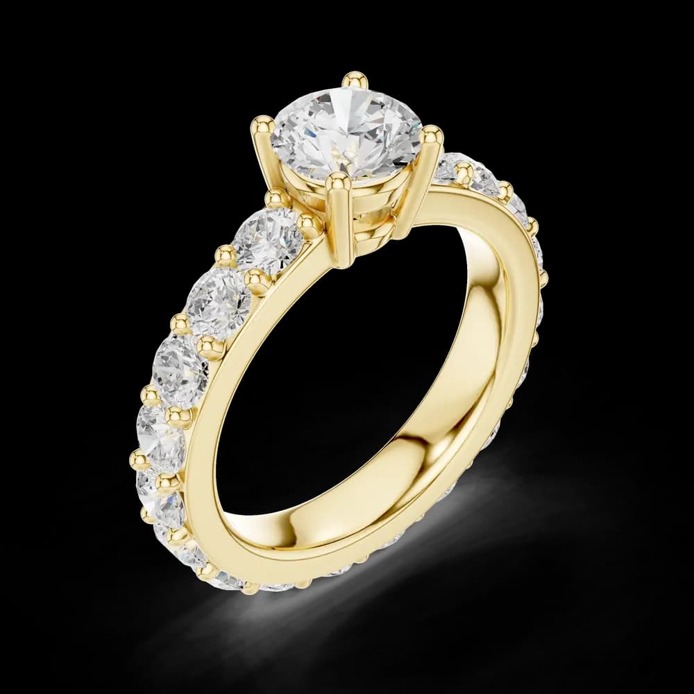 Eternity Band Round Solitaire Ring - Image 5 Eternity Band Round Solitaire Ring, view 5 of 6