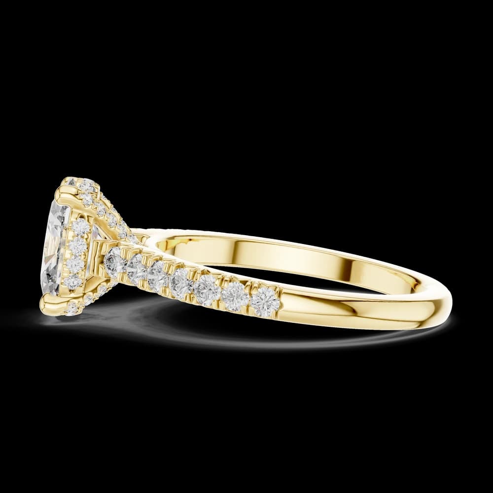 Oval Hidden Halo Side Accent Lab Grown Diamond Ring - Image 6 Oval Hidden Halo Side Accent Lab Grown Diamond Ring, view 6 of 6