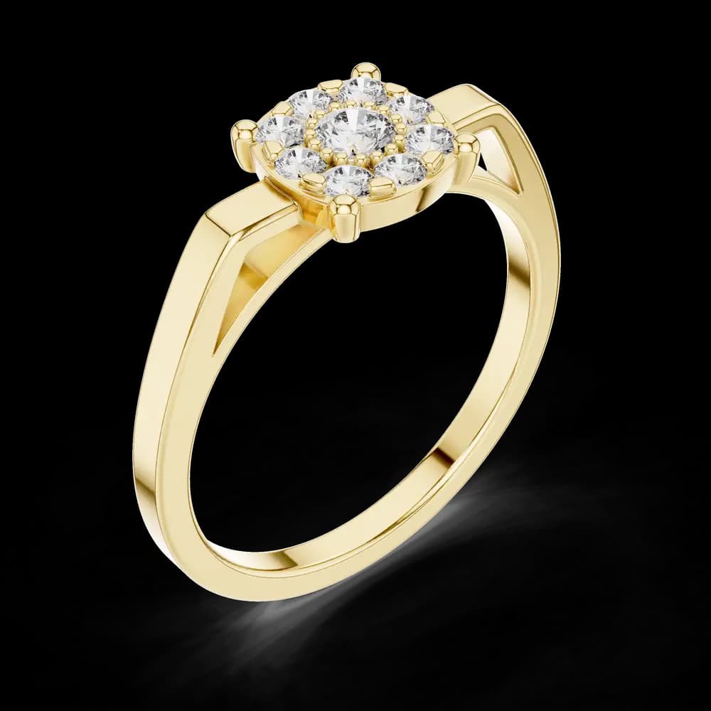 Round Center Medium Halo Lab Grown Diamond Ring - Image 5 Round Center Medium Halo Lab Grown Diamond Ring, view 5 of 6