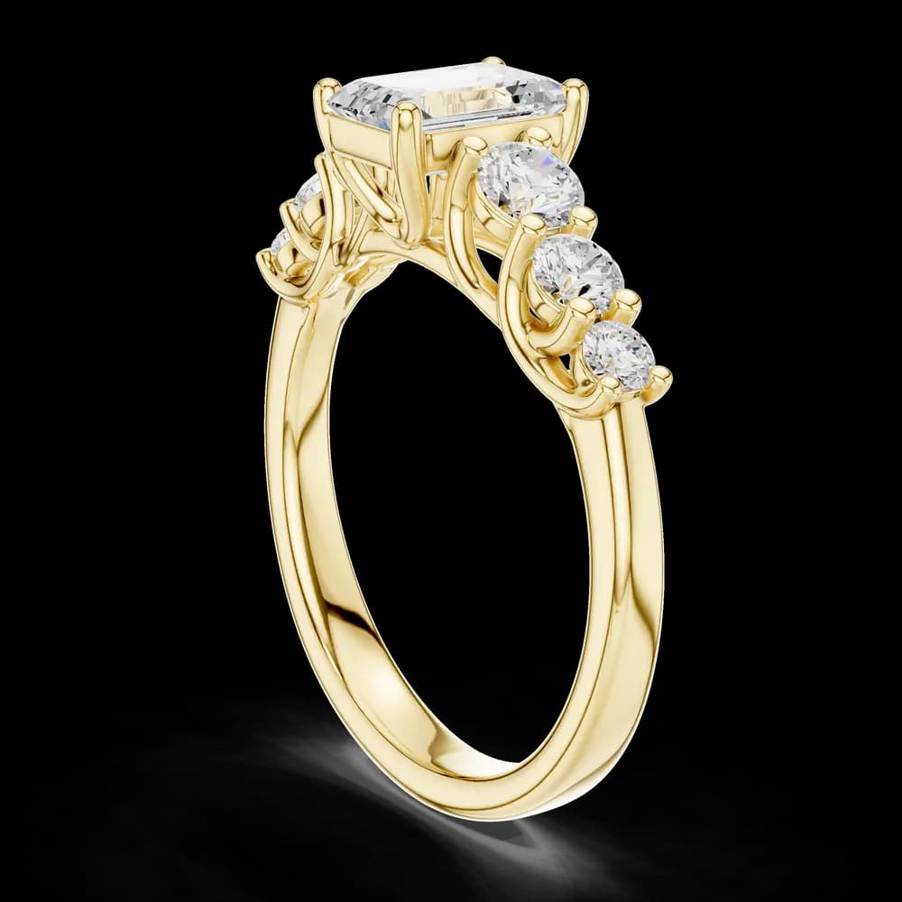Emerald Cut Seven Stone Lab Grown Diamond Ring - Image 4 Emerald Cut Seven Stone Lab Grown Diamond Ring, view 4 of 6