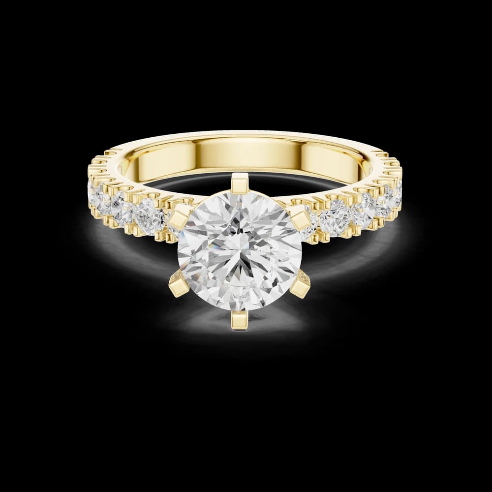 Round Center Graduated Side Stone Lab Grown Diamond Ring - Image 3 Round Center Graduated Side Stone Lab Grown Diamond Ring, view 3 of 6