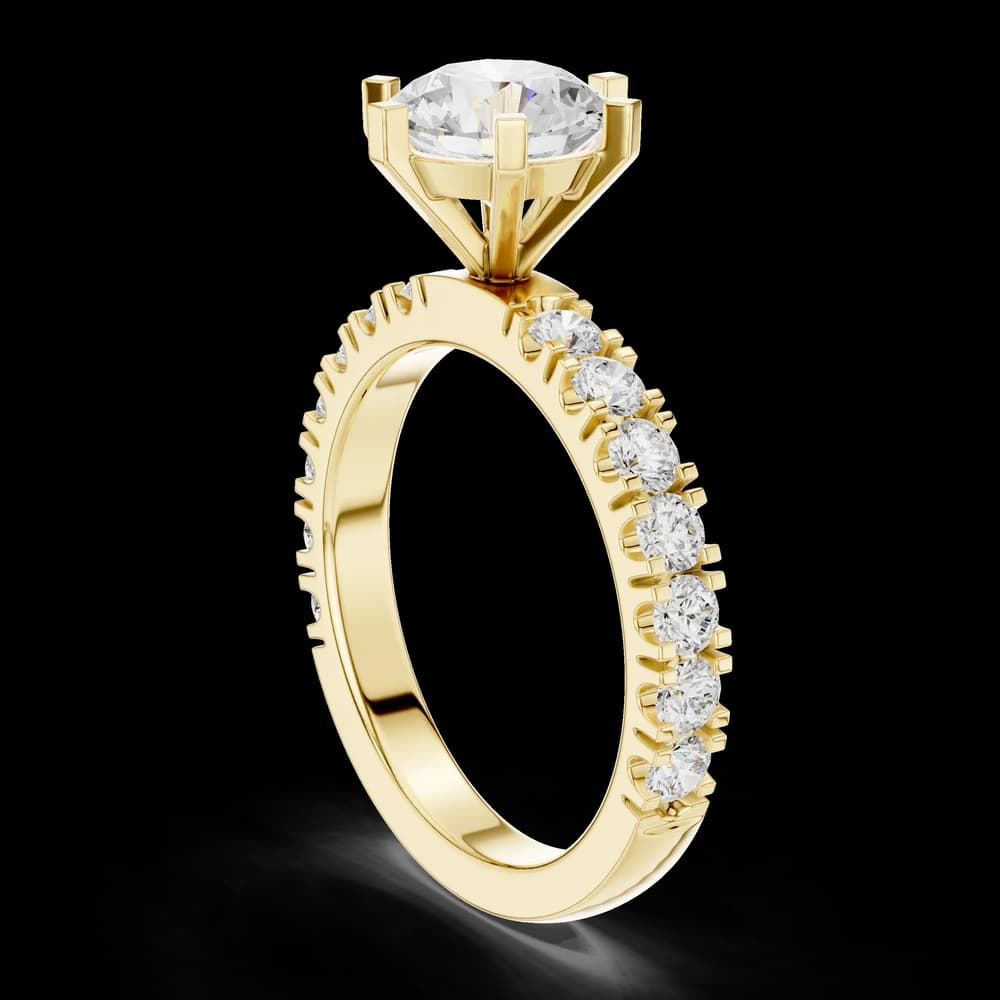 Round Center Graduated Side Stone Lab Grown Diamond Ring - Image 4 Round Center Graduated Side Stone Lab Grown Diamond Ring, view 4 of 6